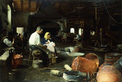 De gieterij, 1899 door Dome or Dominik Skutezky
