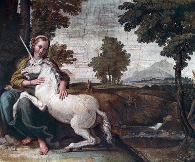 Een Maagd met een eenhoorn door Domenichino