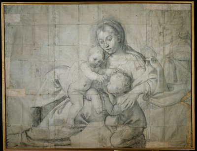 Heilige Familie in Rust met de jonge St. Johannes de Doper door Domenichino