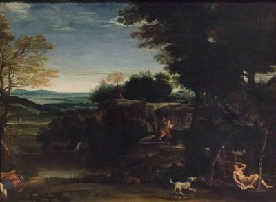 Landschap met Sylvia en een sater door Domenichino (1581 1641)
