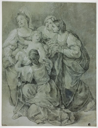 Groep van Vier Vrouwen en Kind door Domenichino