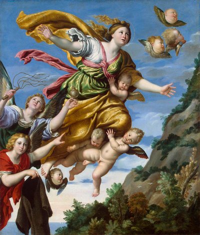 Maria Magdalena Opgenomen in de Hemel door Domenichino