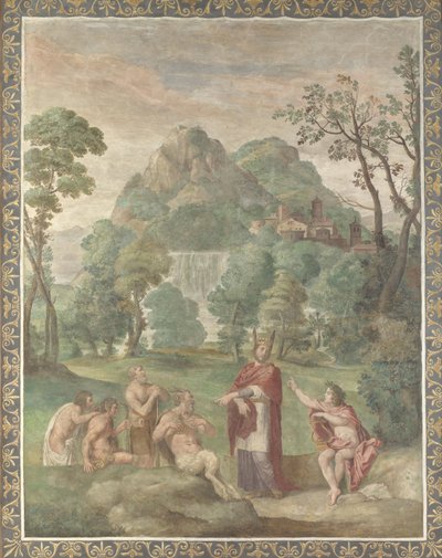 Het Oordeel van Midas Fresco uit Villa Aldobrandini, 1617-1618 door Domenichino
