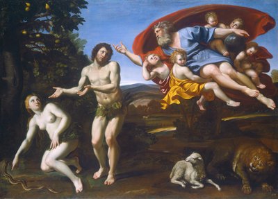 De berisping van Adam en Eva door Domenichino