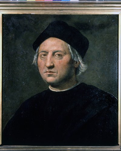 Portret van Christoffel Columbus - toegeschreven aan Ghirlandaio, Maritiem Museum van Genua - Pegli door Domenico (attr.to) Ghirlandaio