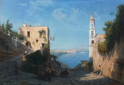 Uitzicht op Posillipo vanaf de kerk van Sint Anna door Domenico Ammirato
