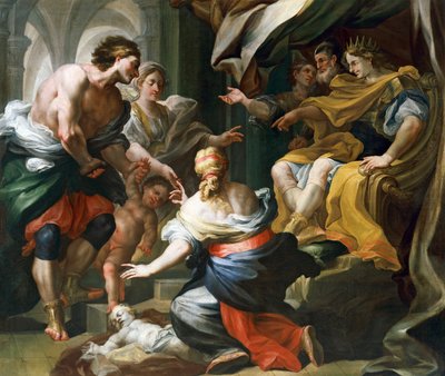 Het oordeel van Salomo door Domenico Antonio Vaccaro (1678-1745) door Domenico Antonio Vaccaro