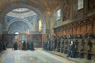 Het koor van de kerk van Santa Maria Donnaregina Nuova, tweede helft van de 19e eeuw door Domenico Battaglia