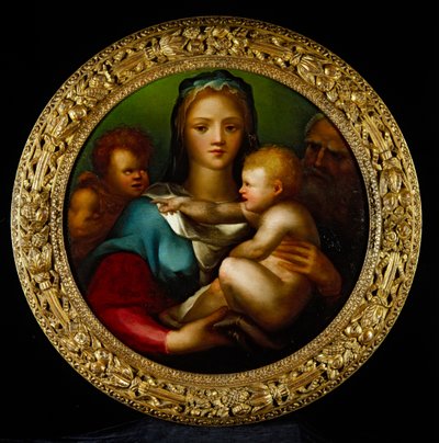 Heilige familie met St. Johannes door Domenico Beccafumi