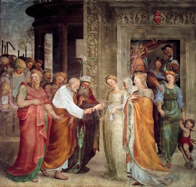 De bruiloft van Onze Lieve Vrouw door Domenico Beccafumi