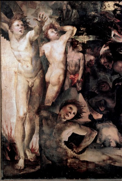 Sint Michaël verjaagt opstandige engelen (detail) door Domenico Beccafumi