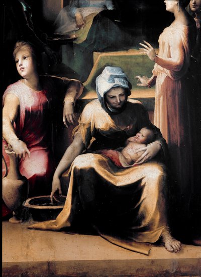 De geboorte van de Maagd (detail) door Domenico Beccafumi