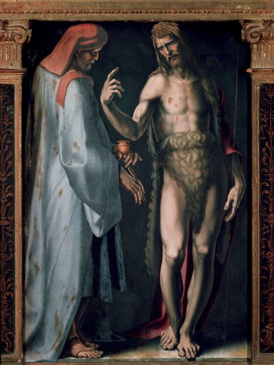 Drieluik van de Drie-eenheid (detail linkerpaneel) door Domenico Beccafumi