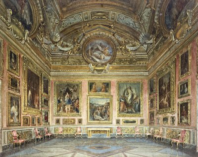 Interieurs van het Palazzo Pitti, Florence: De Sala di Saturno met Perugino