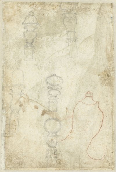 Schetsen van knoppen door Domenico Campagnola (possibly)