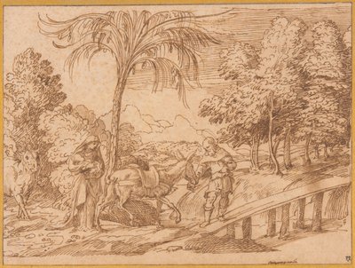 De Vlucht naar Egypte door Domenico Campagnola