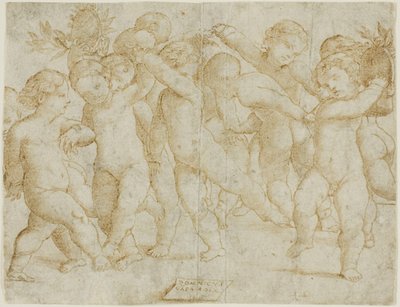 Twaalf Kinderen Dansend door Domenico Campagnola