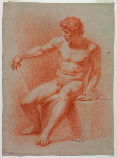 Tekening, naakt door Domenico Corvi