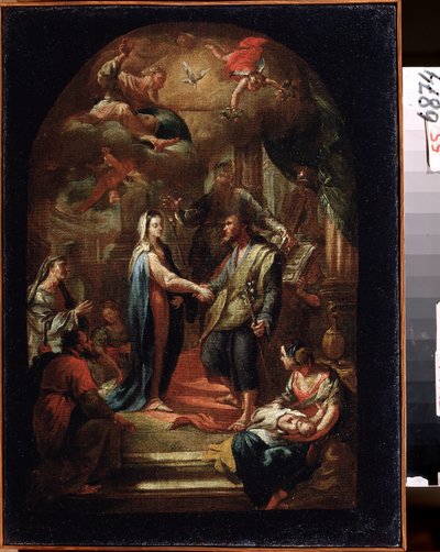Het huwelijk van Maria en Jozef door Domenico Corvi