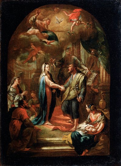 Het huwelijk van Maria en Jozef door Domenico Corvi