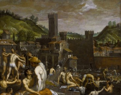 Badgasten bij San Niccolo door Domenico Cresti