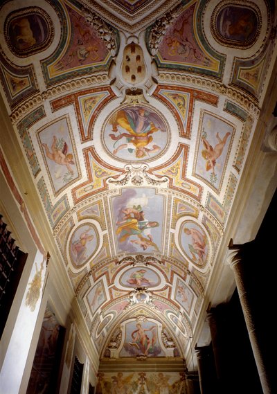 Fresco van het plafond van de loggia van de Villa Medicea, genaamd de Ferdinanda, 1596-1600 door Domenico Cresti Passignano