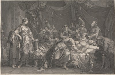 Andromache treurt om de dood van Hector door Domenico Cunego
