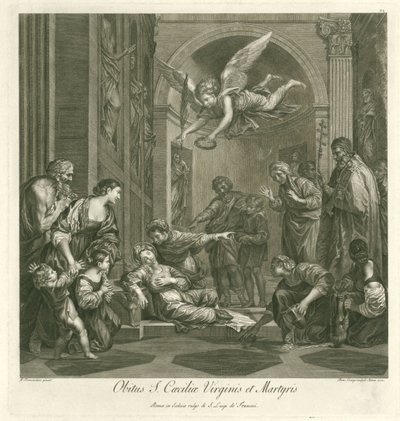 Dood van de heilige Cecilia door Domenico Cunego