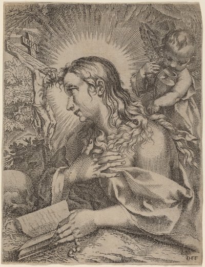 De boetvaardige Magdalena door Domenico Falcini after Francesco Villamena after Francesco Vanni