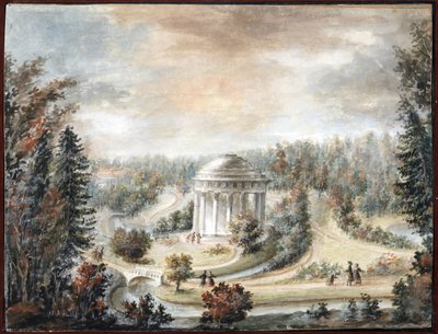 Zicht op de Vriendschapstempel in Pavlovsk door Domenico Felice Lamoni