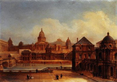 Samengestelde weergave van Parijse monumenten door Domenico Ferri