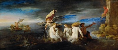Hero treurt om de dode Leander, ca. 1622 door Domenico Fetti or Feti