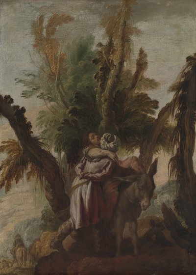 De barmhartige Samaritaan, ca. 1618-22 door Domenico Fetti or Feti