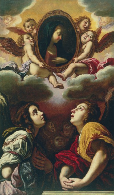 Vliegende en aanbiddende engelen, 1613-4 door Domenico Fetti or Feti