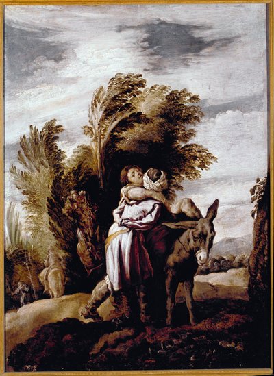 Parabel van de barmhartige Samaritaan (olie op doek) door Domenico Fetti or Feti