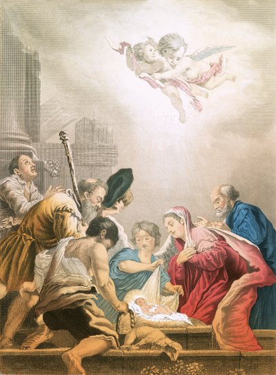De aanbidding door Domenico Fetti or Feti
