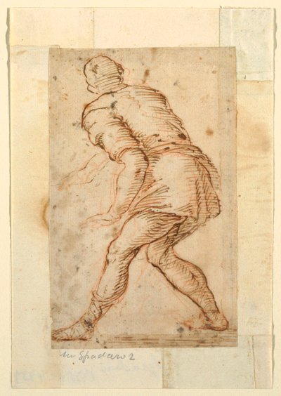 Figurale Studie van een Man door Domenico Gargiulo, called Micco Spadaro