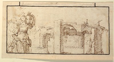 Vrouw met water door Domenico Gargiulo, called Micco Spadaro