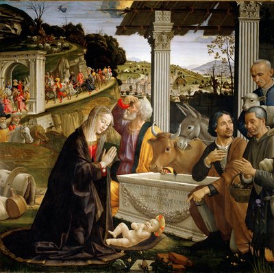 Aanbidding van de herders door Domenico Ghirlandaio