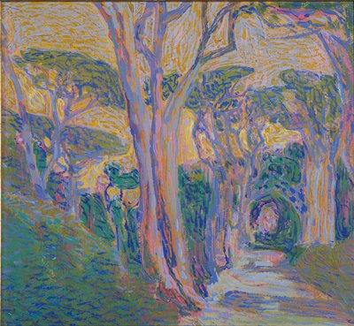 Pijnboombos in Portofino, c.1920 door Domenico Guerello
