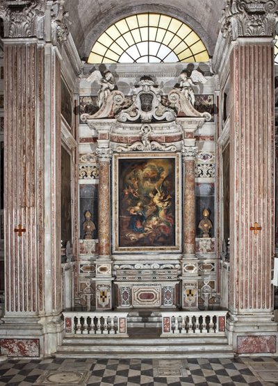 Annunciatie, altaar, zesde kapel, c.1679 door Domenico I Piola