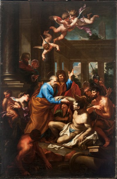 Het wonder van Sint-Pieter door Domenico I Piola