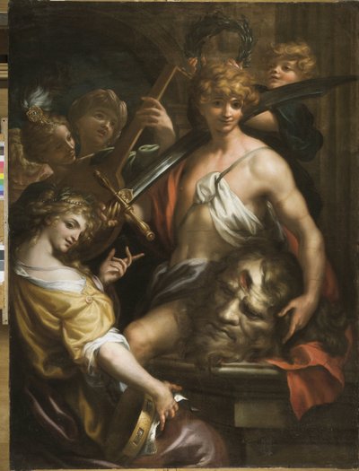 De triomf van David door Domenico I Piola