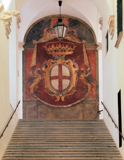 Wapens van de Republiek Genua (fresco) door Domenico Il Sarzana Fiasella