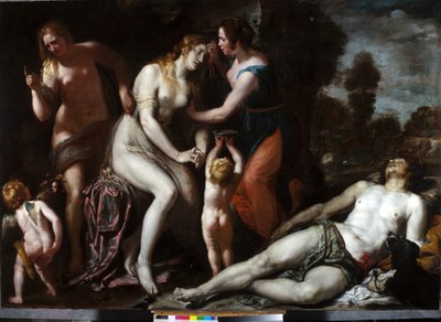 De dood van Adonis door Domenico Il Sarzana Fiasella