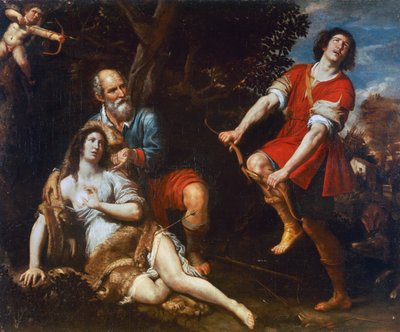 Silvio en Dorinda, door Domenico Fiasella door Domenico Il Sarzana Fiasella