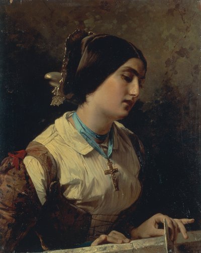 Lucia, een Lombardische vrouw door Domenico Induno