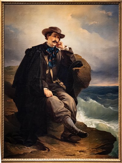 Portret van de dichter Aleardo Aleardi, c.1850 door Domenico Induno