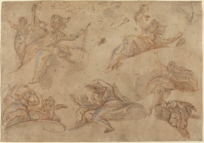 Allegorische Figuren van Onderaf Gezien door Domenico Maria Canuti
