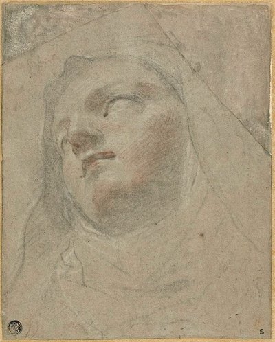 Hoofd van een Dominicaanse Non: Studie voor de Extase van Sint-Dominicus door Domenico Maria Canuti